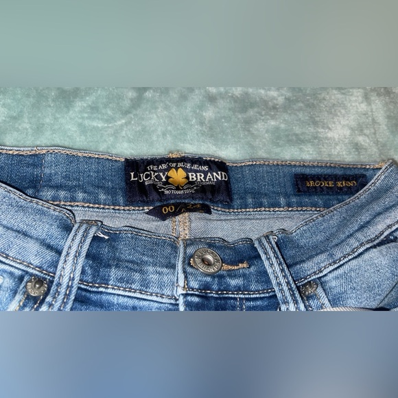 Lucky Brand Brooke Skinny Jeans Size 00 Paint Splatter Denim - Picture 5 of 9